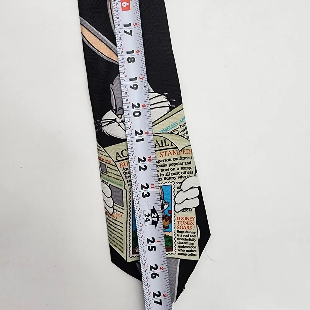 Vintage 1997 Looney Tunes  Stamps Collection Bugs Bunny Tie 55